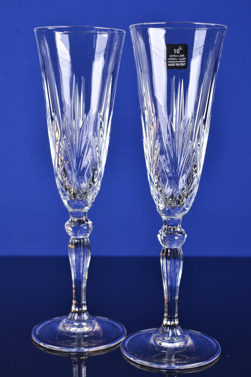 Luxe Kristallen Champagneglazen – Set van 2 – 16 cl