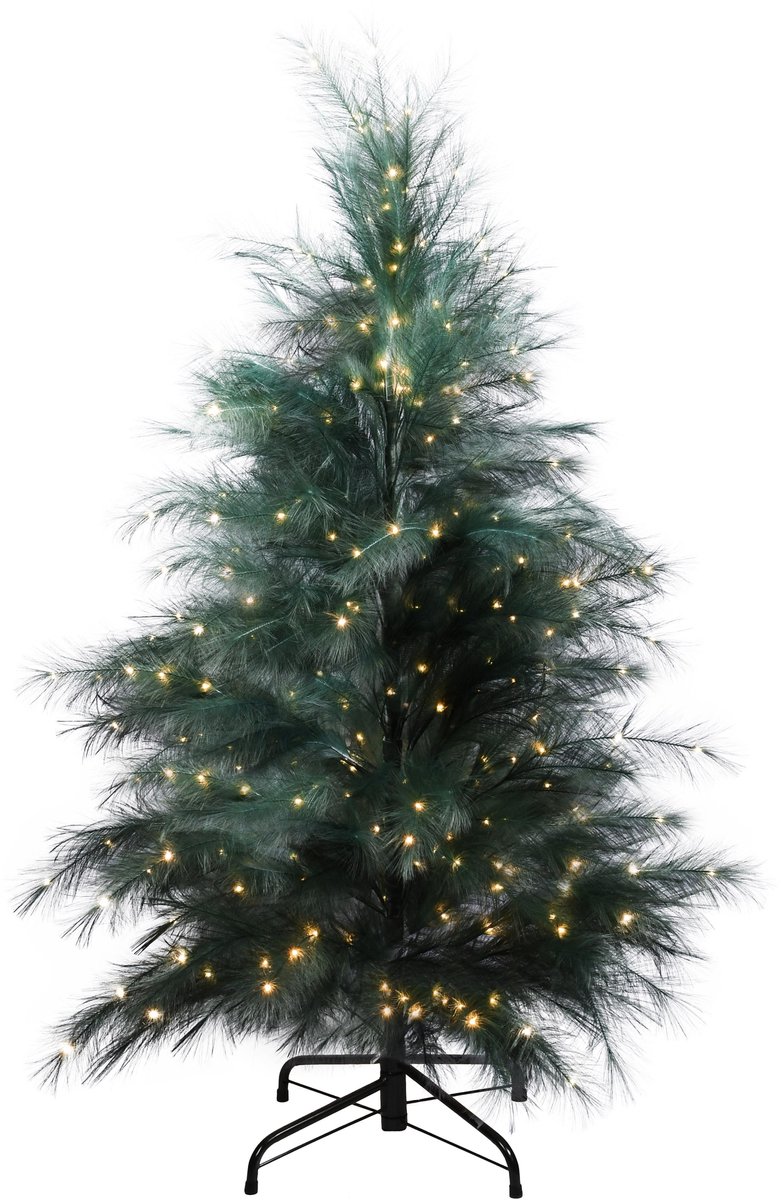 Dekoratief | Decoratieboom 'Royal Feathers - Pine Green', 211 LED, 150cm | A265556