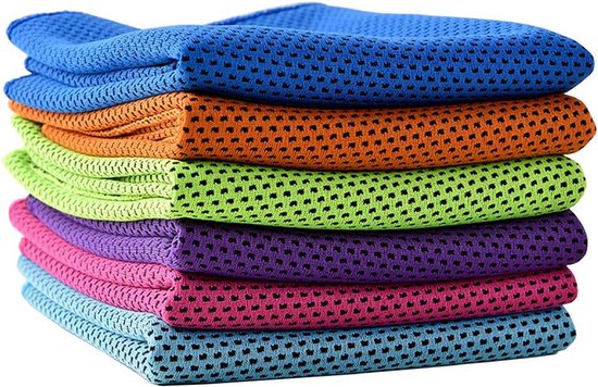 GS SNOWING 6 Pack Koelhanddoek, 30 x 11 inch Ice Towel Zachte ademende Chilly handdoek voor sport, sportschool, yoga, kamperen, hardlopen, fitness, training en meer activiteiten (6 stuks) — afbeelding 5