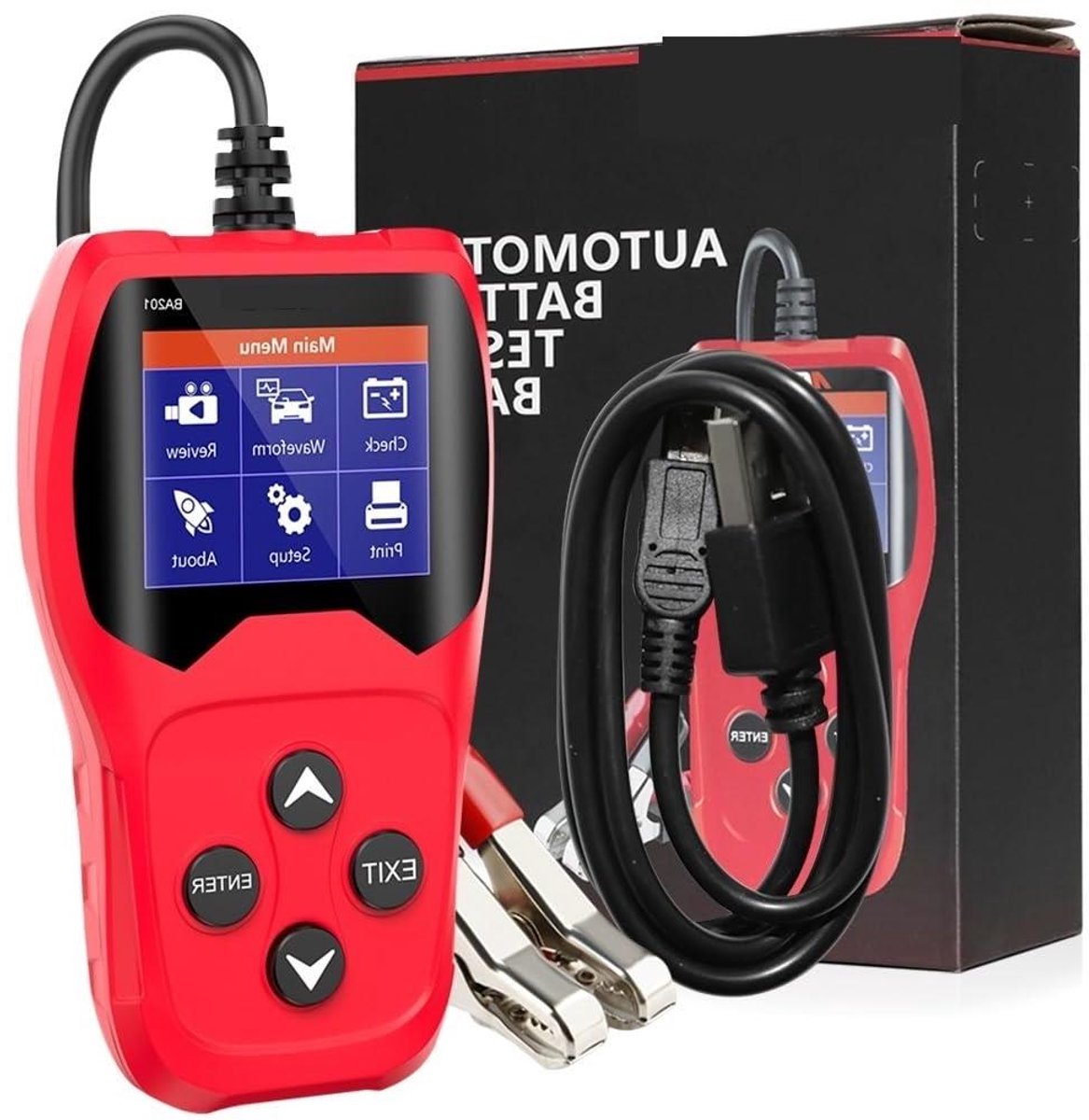 Accu Tester - Batterij Analysator - Voertuigonderhoud - Digitale Weergave - 12V 100-2000CCA - Zwart
