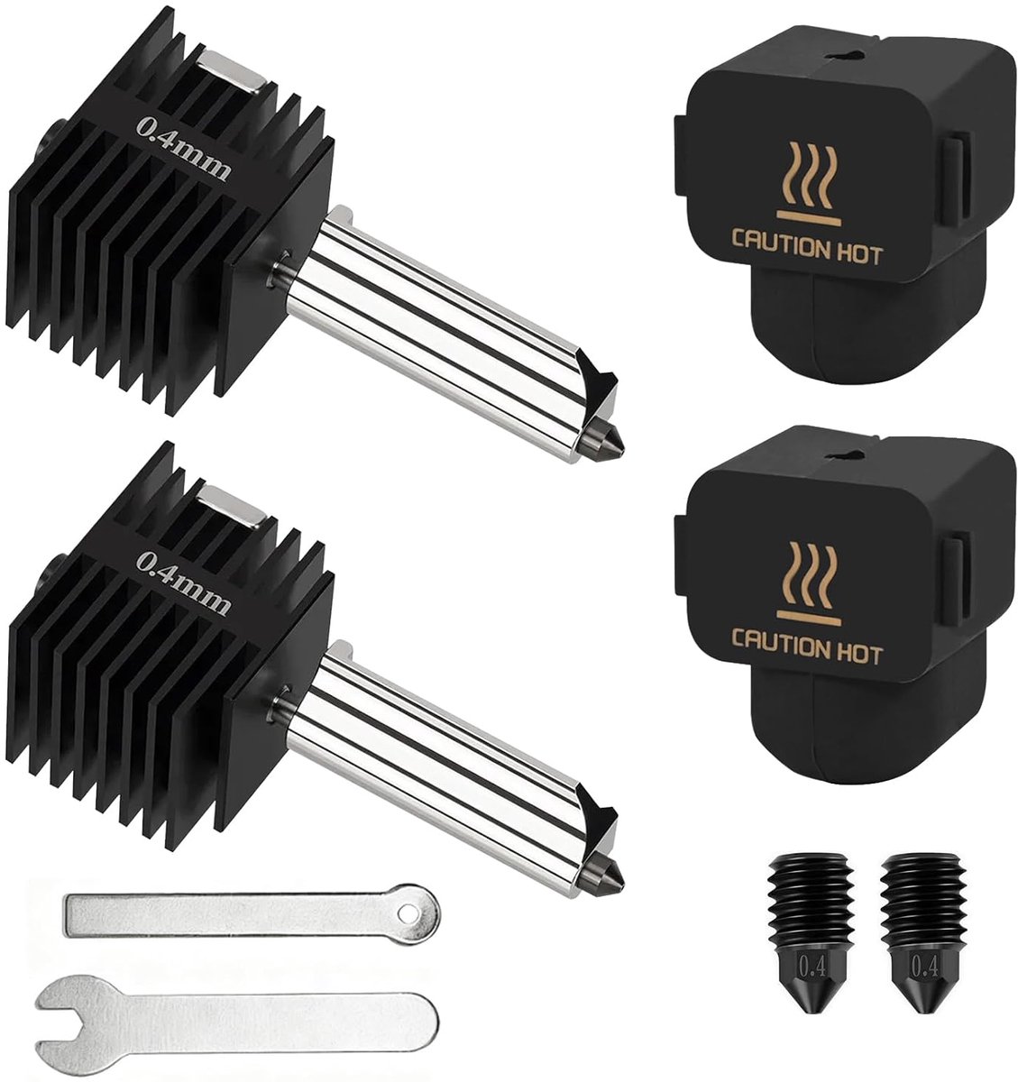 Hotend Kit - Reserveprintkop Mondstuk - 3D Printer Upgrade - Verbeterd Afneembaar Mondstuk - 0.4 mm - Zwart
