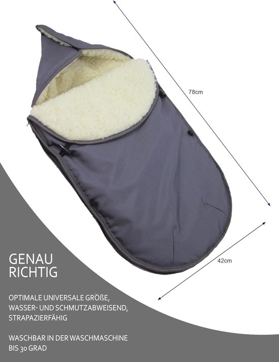 Baby voetenzak - Winter omslagdoek - Baby warm houden - Universele pasvorm - 78 x 42 x 8 cm - Turquoise — afbeelding 2