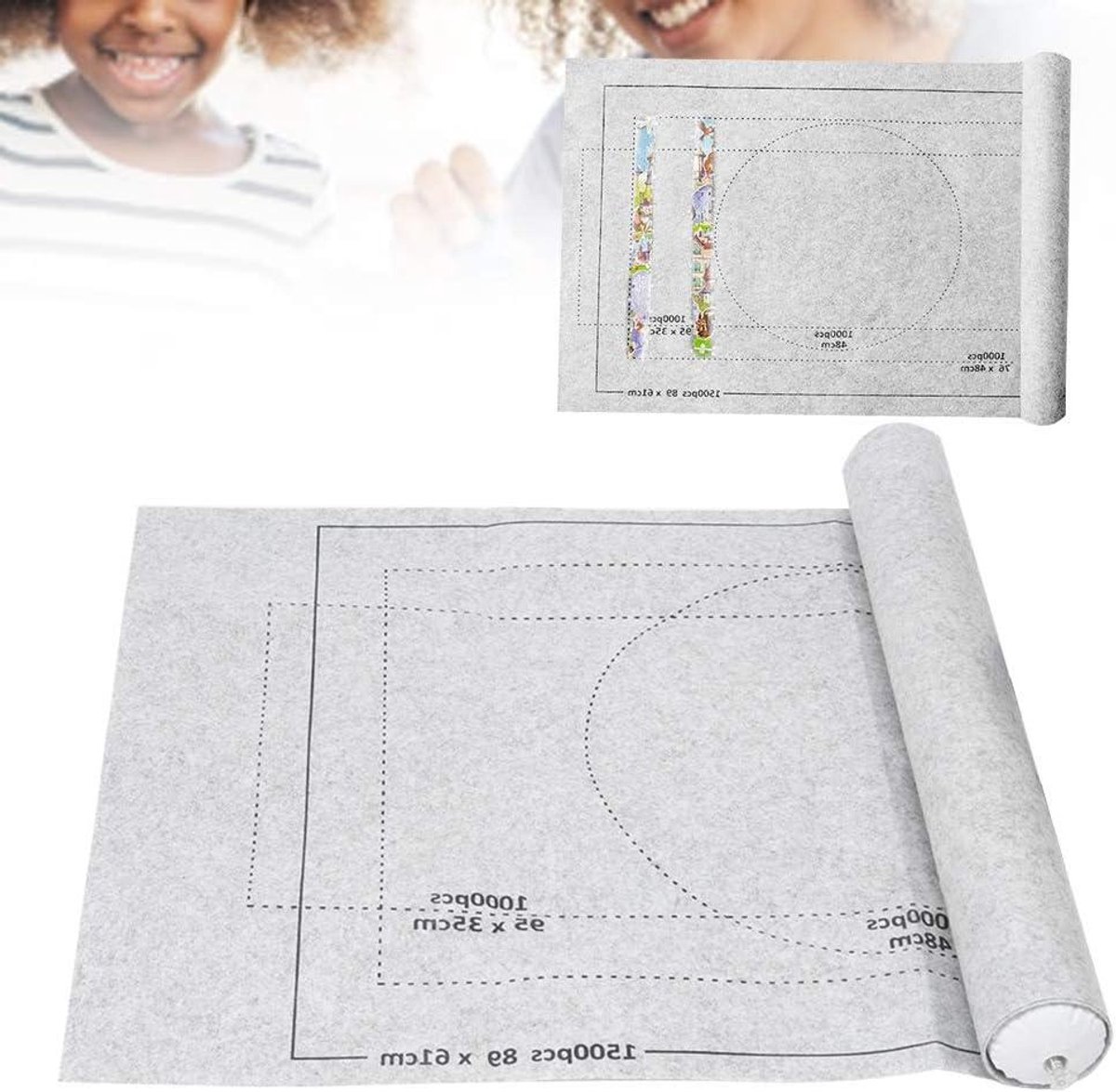 Puzzelmat Rolbaar - Legpuzzel Opbergmat - Puzzels Organiseren - Kleurgecodeerd Ontwerp - 66 x 117 cm - Grijs