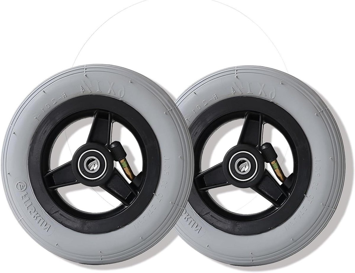 Rolstoel Voorwielen - Opblaasbare Wielen - Mobiliteit Verbeteren - Rubberen Banden - 6 Inch - Grijs