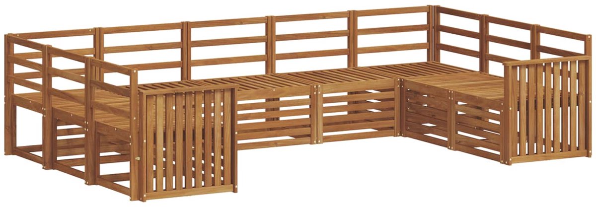 vidaXL Buiten - bank - set - 9 - st - 9-zits - Naturel - Massief - Acacia - Hout