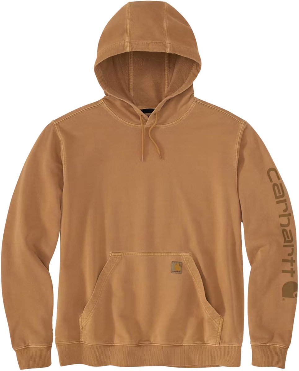 Carhartt Durham Garment Dyed Logo Hoodie Bruin