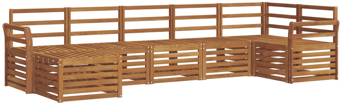 vidaXL Buiten - bank - set - 7 - st - 6-zits - Naturel - Massief - Acacia - Hout