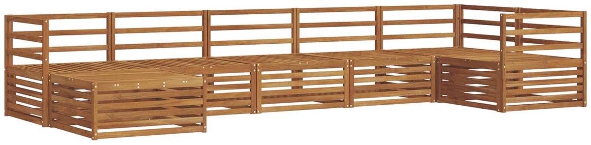 vidaXL Buiten - bank - set - 7 - st - 7-zits - Naturel - Massief - Acacia - Hout