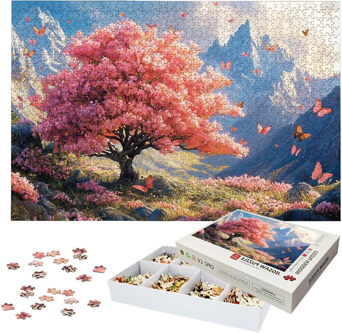 Houten Puzzel - Legpuzzel Volwassenen - Ontspanning en Uitdaging - Lettermarkering op Achterkant - 2000 Stukjes - Meerkleurig