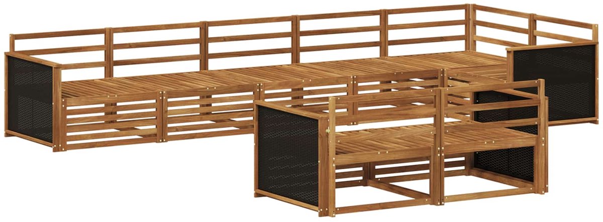 vidaXL Buiten - bank - set - 8 - st - 8-zits - Naturel - Massief - Acacia - Hout