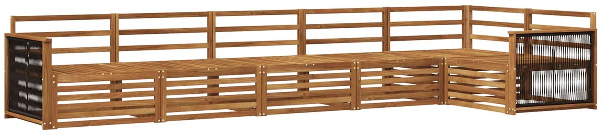vidaXL Buiten - bank - set - 6 - st - 6-zits - Naturel - Massief - Acacia - Hout