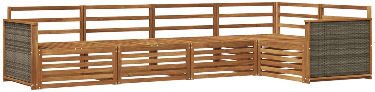 vidaXL Buiten - bank - set - 5 - st - Naturel - Massief - Acacia - Hout