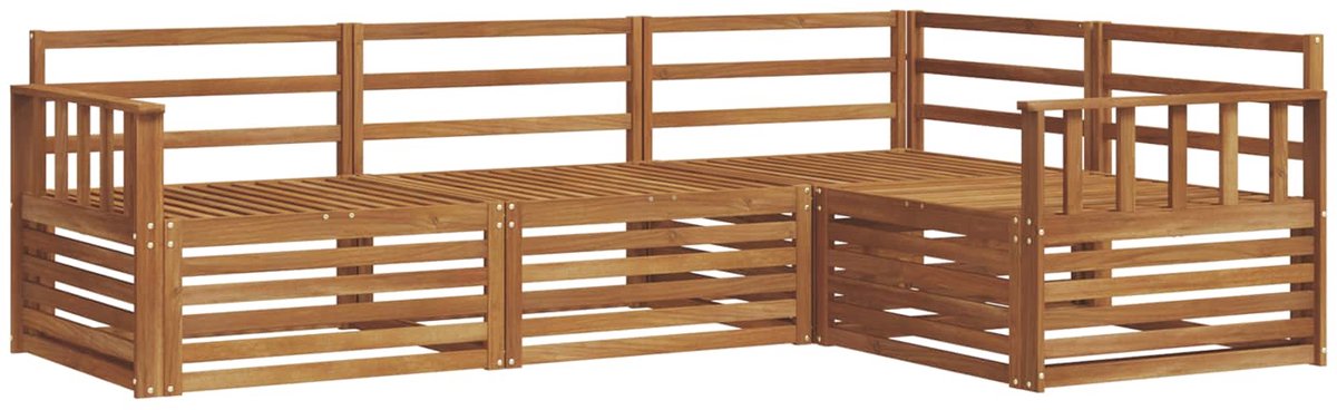 vidaXL Buiten - bank - set - 4 - st - 4-zits - Naturel - Massief - Acacia - Hout