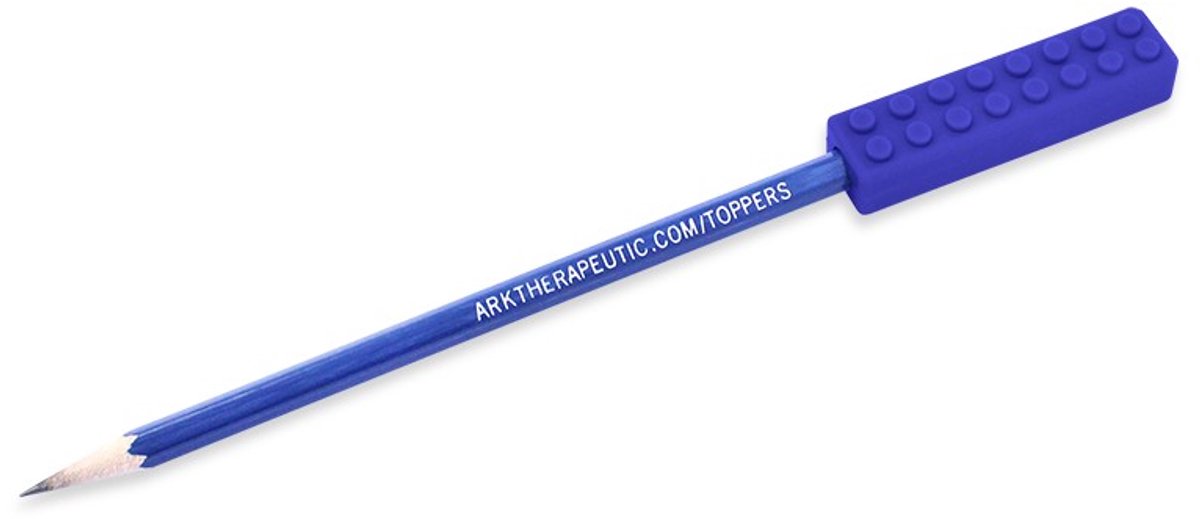 ARK Therapeutic kauwspeelgoed Brick Stick potloodtopper donkerblauw sensorisch.