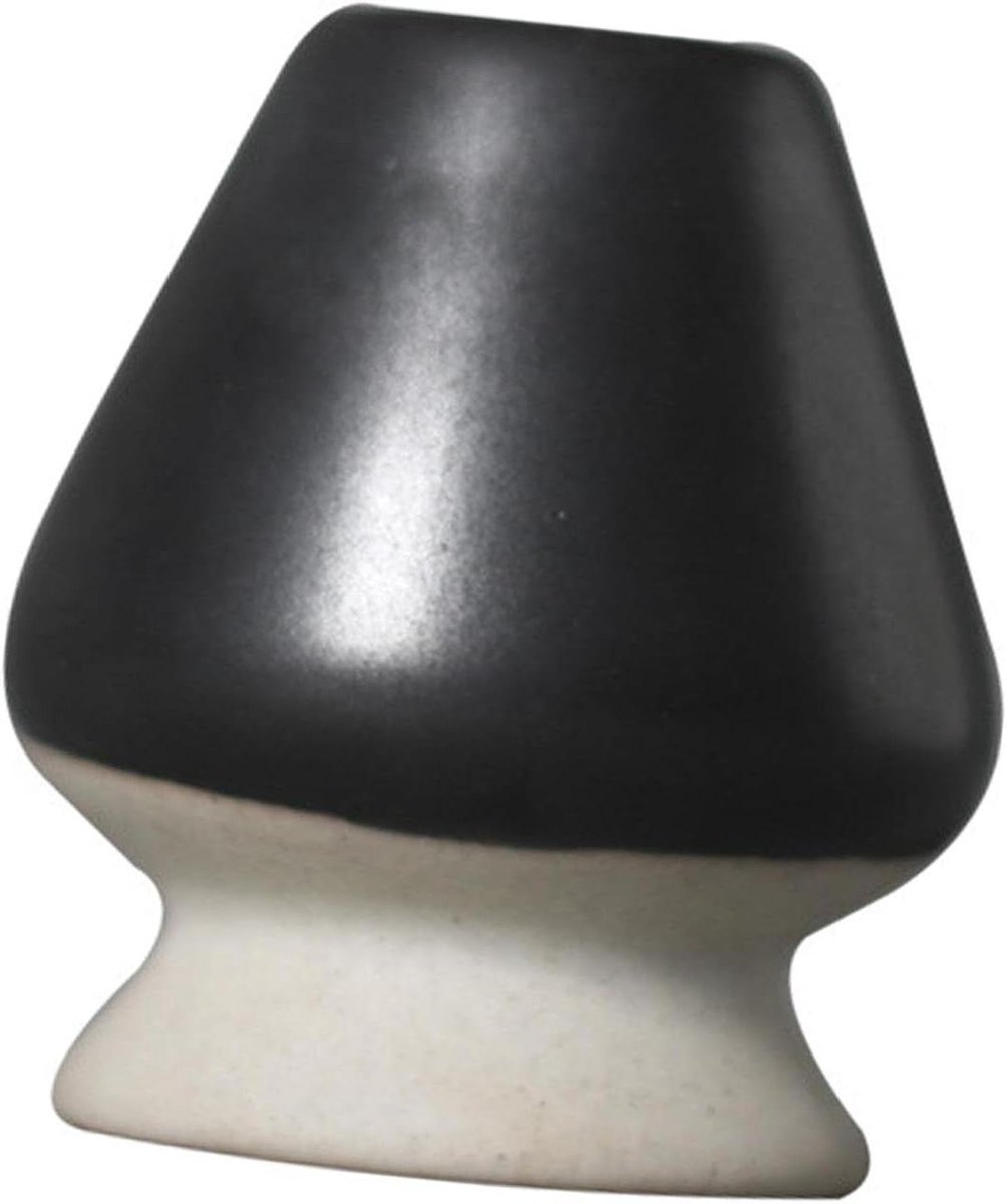 Matcha Gardehouder - Chasen Stand - Theeceremonie - Keramisch Materiaal - 6x 7 cm - Zwart/Wit