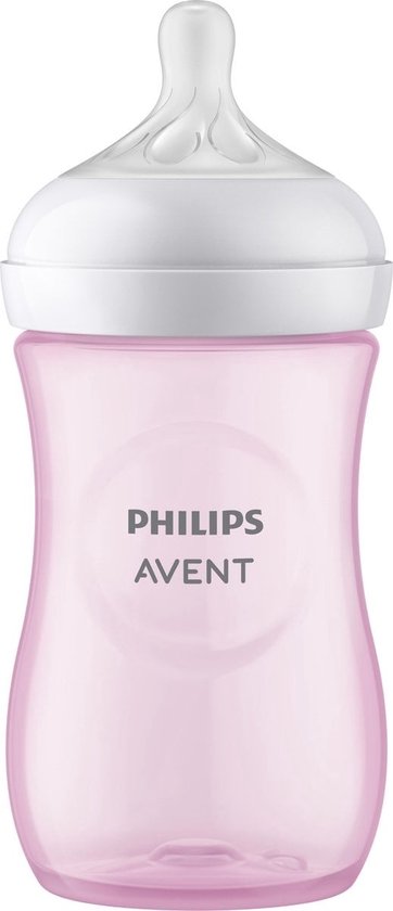 Philips Avent Natural Response Babyfles 260 ml – Flow 3 – Roze-1 fles - SCY903/11