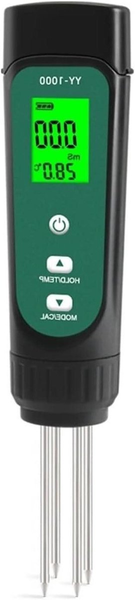 Bodem Test Kit - Bodemmeter Vochtigheid EC - Planten Verzorgen - Digitale Meting - 0.01-20.00 ms/cm - Zwart
