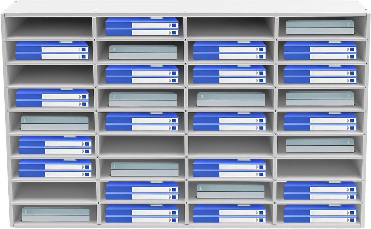 Documentenlade Bureau Organizer - Papierlade Opbergsysteem - Kantoor Documenten Organiseren - Verwijderbare Scheidingswanden - 100 x 30 x 61 cm
