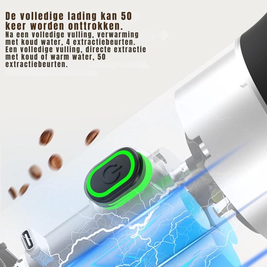 YOR® Draagbare Koffiemachine - Blender To Go - Draagbare Blender - Zilver - 28cm x 9cm x 9cm; 832 G van Yor — afbeelding 5
