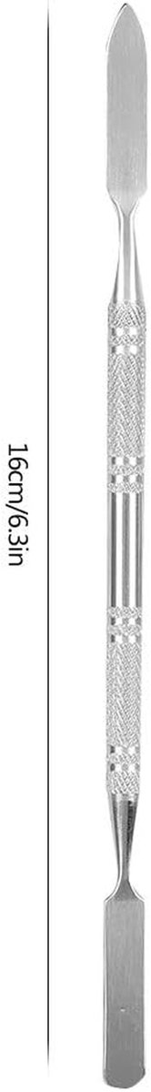 Wax Spatel - Applicator Tool - Speciale Effecten Cre\ - Dubbelzijdig Ontwerp - 16 cm - Zilver