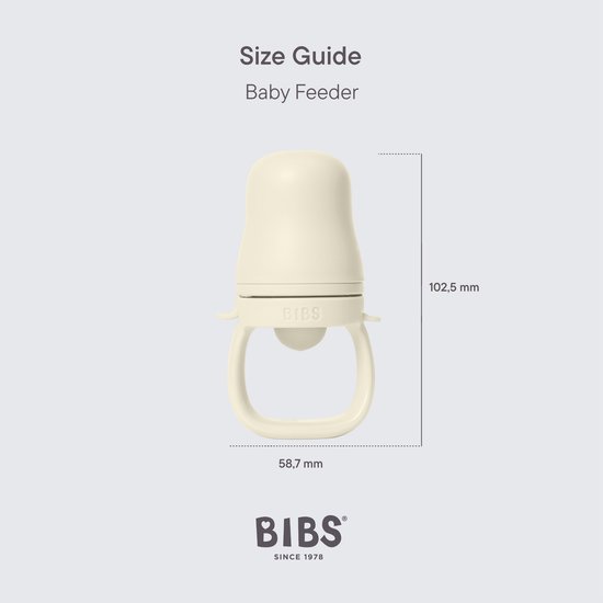 BIBS Baby Feeder met 2 Siliconen Speentjes, Geschikt voor Vrieslade, Easy-Grip, BPA-vrij - Ideaal voor doorkomende tandjes en zelfvoeding, 4+ Maanden - Ivory van Merkloos — afbeelding 2