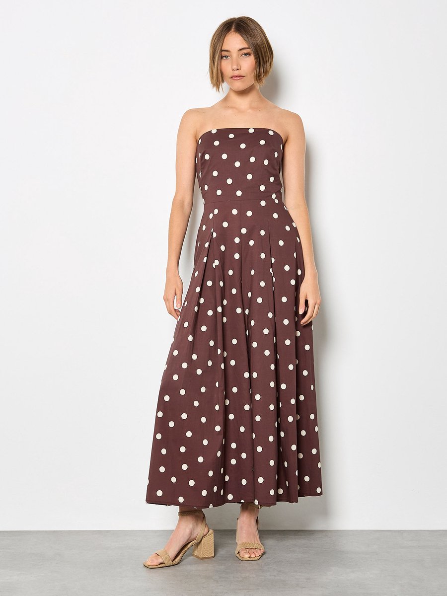 Jumpsuit met stippen en strik op de rug
