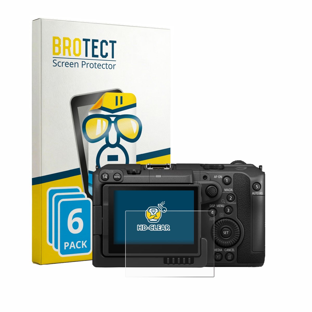 BROTECT - Screenprotector voor Canon EOS C50 - Folie Beschermfolie transparant 6 Stuks