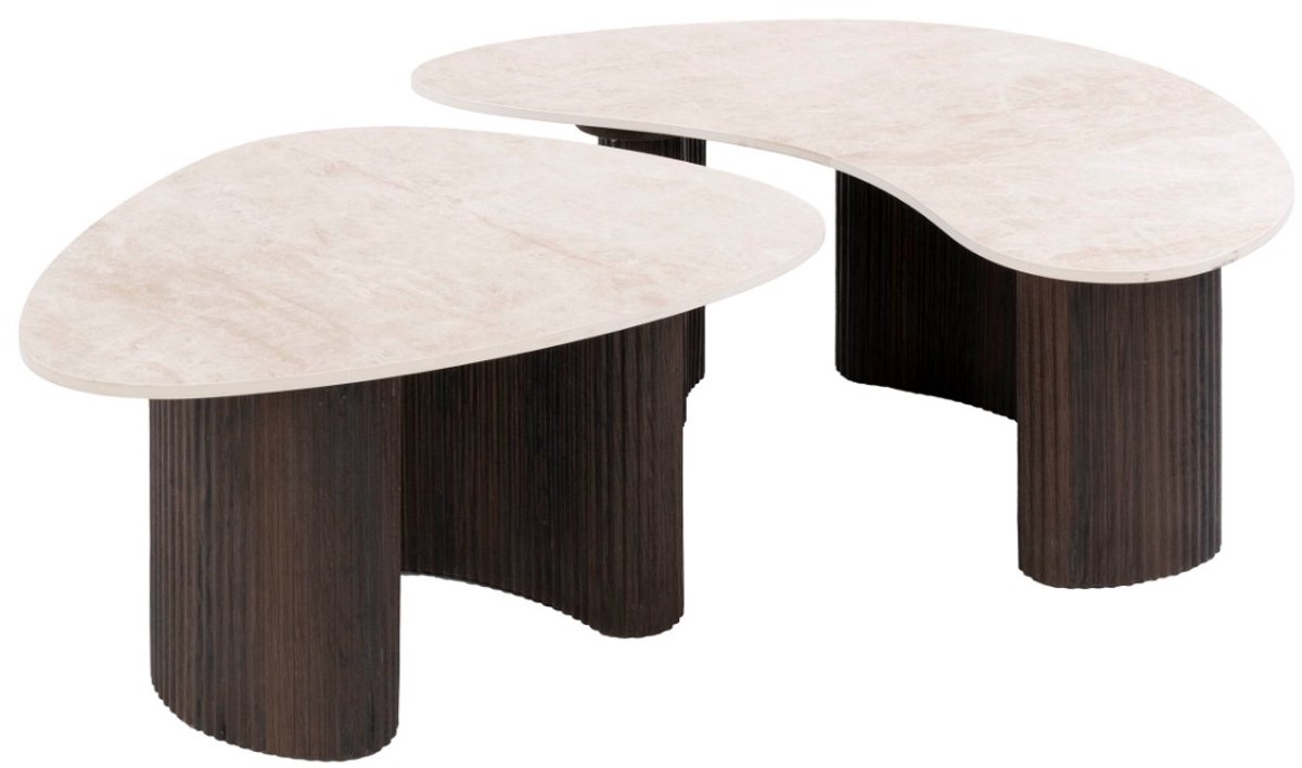 AnLi Style Salontafel Ceramo organisch set/2 Bruin