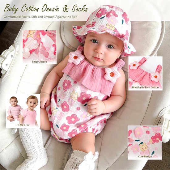 Babyshower Cadeauset - Kraamcadeau voor meisjes - Baby Verzorging - Compleet met 8 Delen - 33x27x12 cm - Roze — afbeelding 5