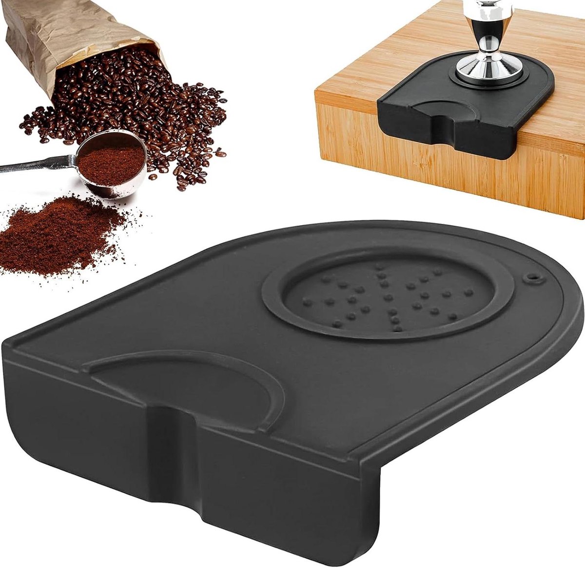Koffie Tampermat - Siliconen Mat - Barista Werk - Antislip Ontwerp - 14 x 125 cm - Zwart