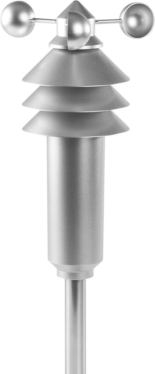 Weersensor - Weerstation slimme sensor - Slim huis besturen - Meet wind zonlicht - Roestvrij staal - Zilver
