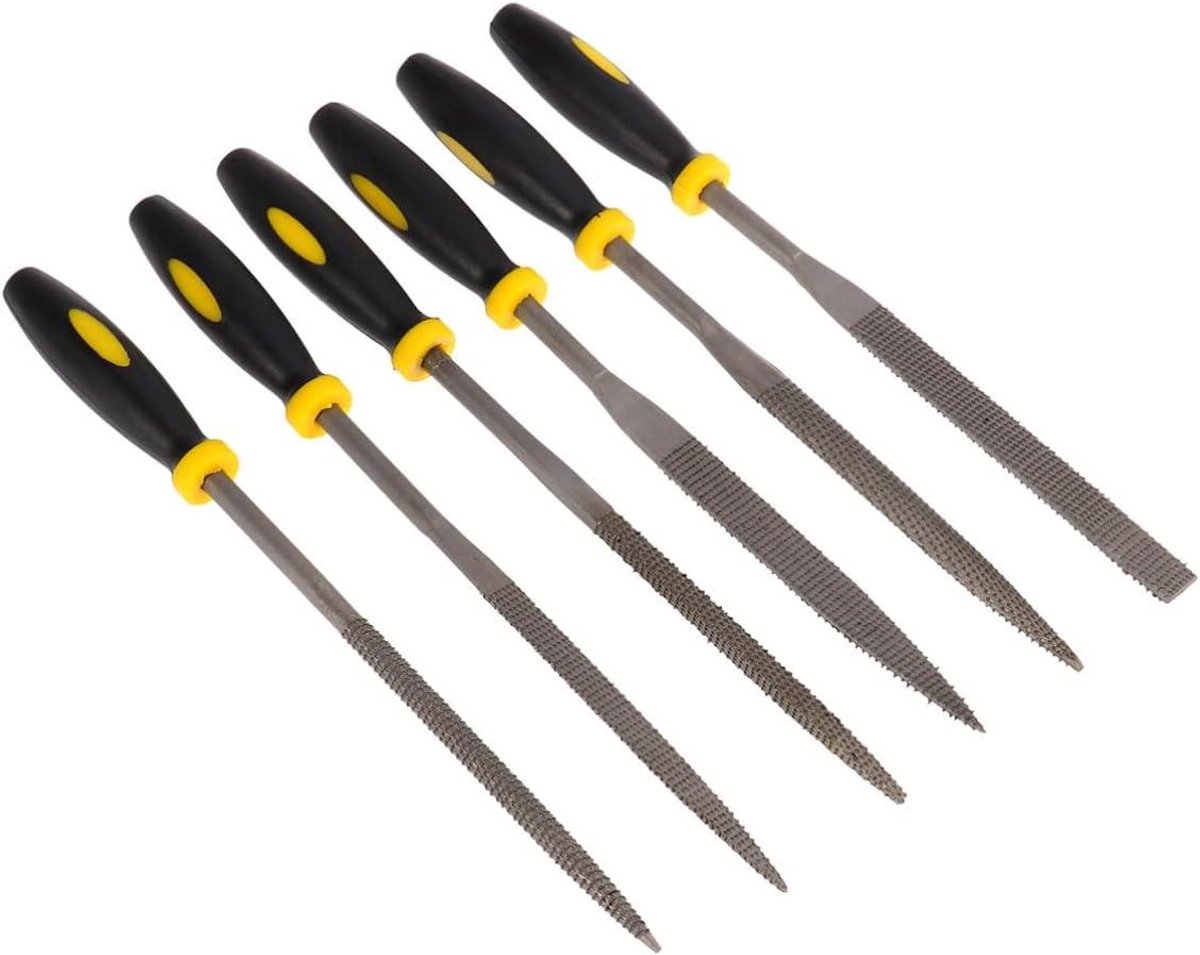 Mini Houtvijlen Set - Raspvijlen Houtbewerking - Hout Vormgeven - Comfortabele Handgrepen - 18 cm - Zwart