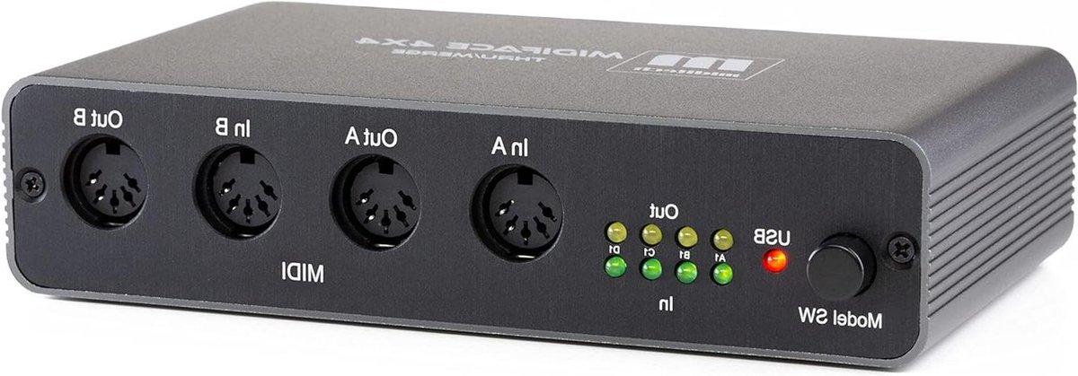 MIDI Interface - MIDI Converter - Muziekproductie - 4x In en 4x Uit - 20.5 x 17.5 x 6.5 cm