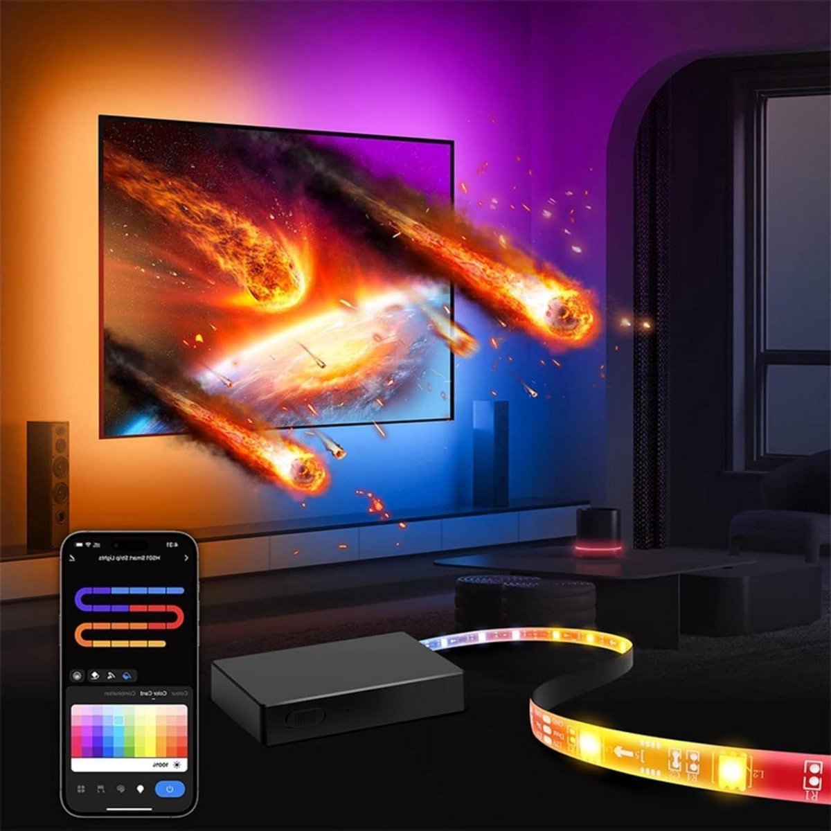Led Verlichting TV - Led Strip Muziek Sync - Sfeer Cre 0 0ren - HDMI Sync Box - 65 inch