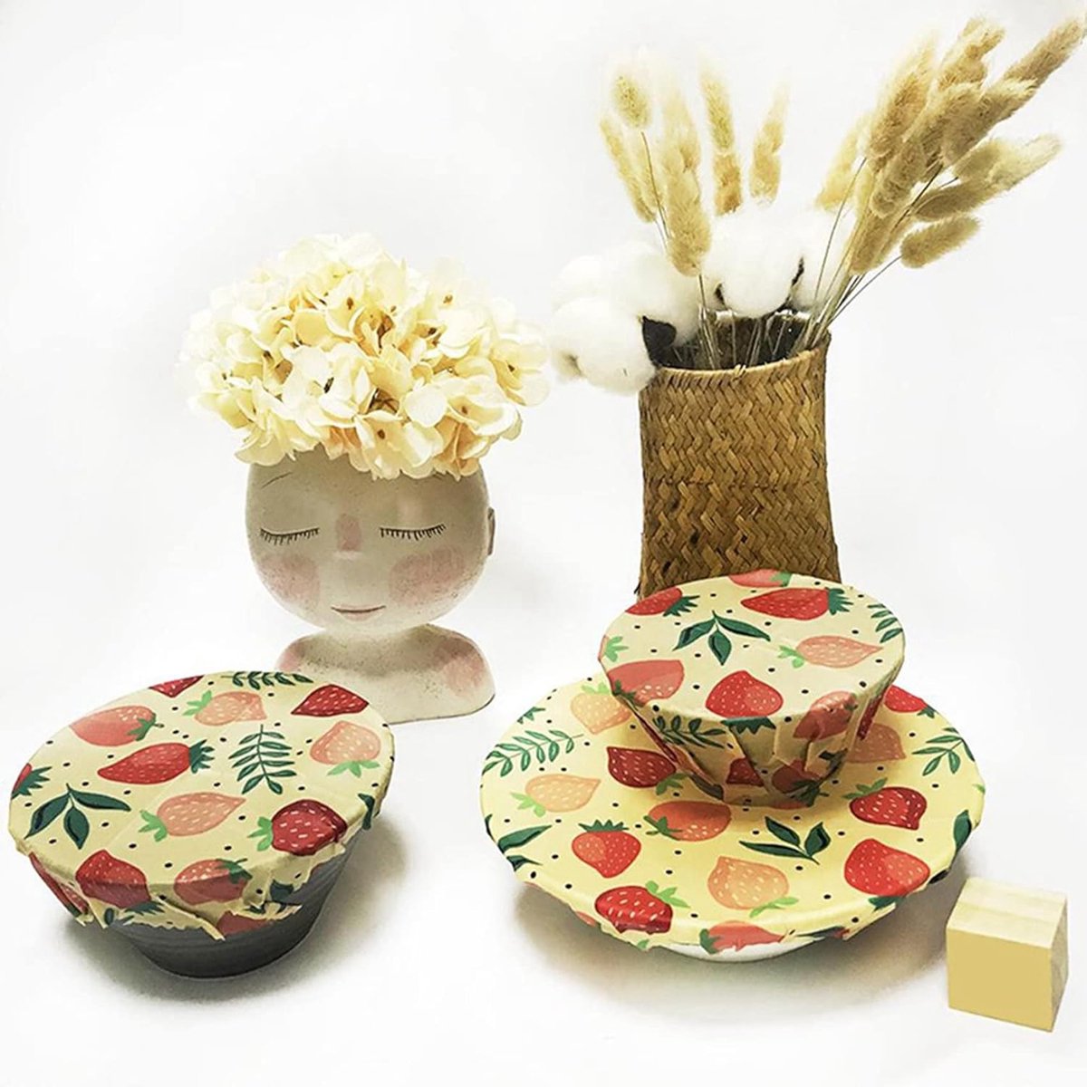 Bijenwas Doeken Set - Voedselwrap Herbruikbaar - Voedsel Verpakken - Milieuvriendelijk Alternatief - 3 Maten - Jungle Print — cadeau in Cadeau-ideeën - foto 3
