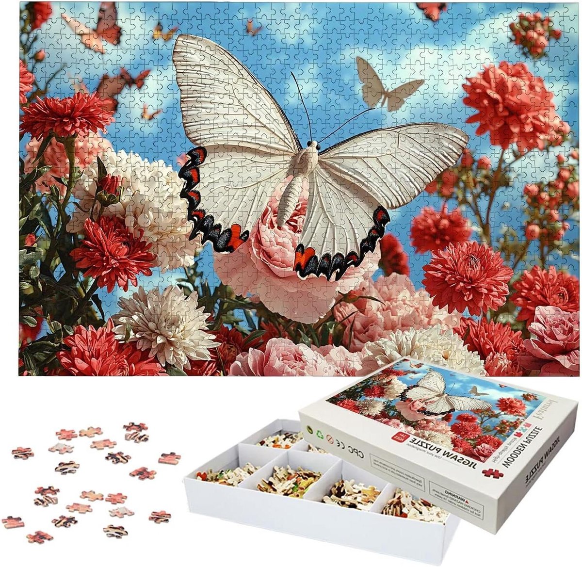 Houten Puzzel - 3000 Stukjes Puzzel - Ontspanning en Decoratie - Lettermarkering op Achterkant - 122 x 81 cm - Meerkleurig