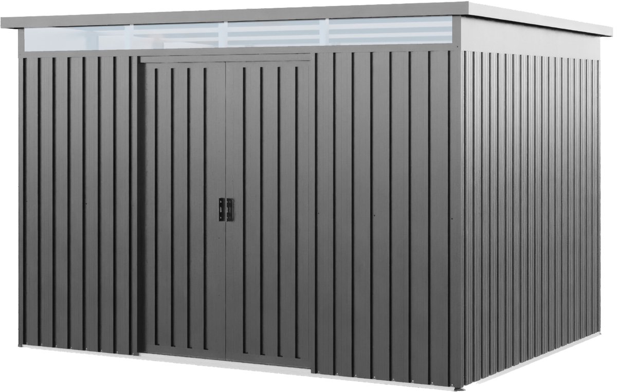 GFP Primeyard Tuinschuur metalen 260x200x200 cm tuinhuis grijs