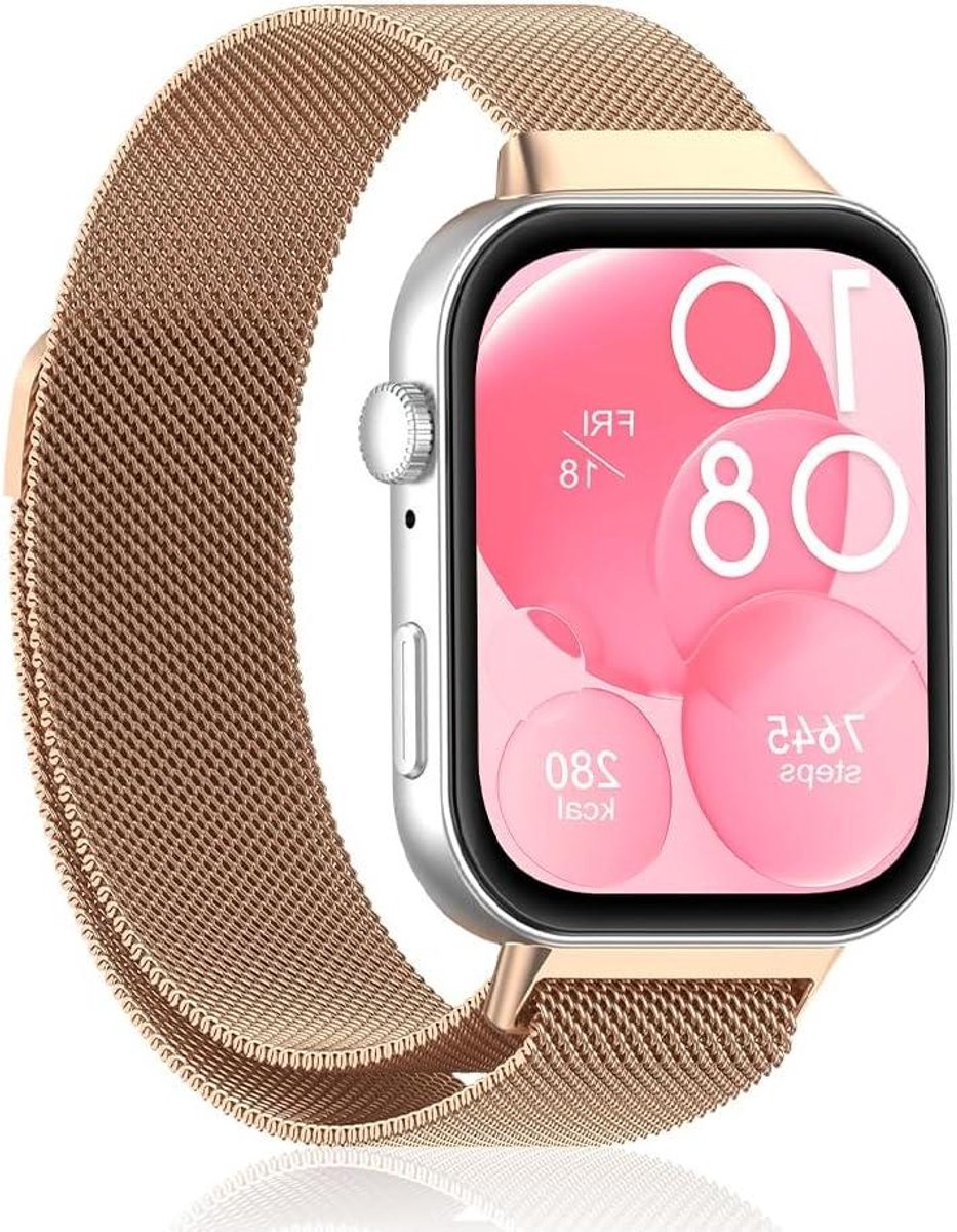 Metalen horlogeband - Mesh RVS band - Smartwatch personaliseren - Magnetische sluiting - Niet gespecificeerd - Zilverkleurig