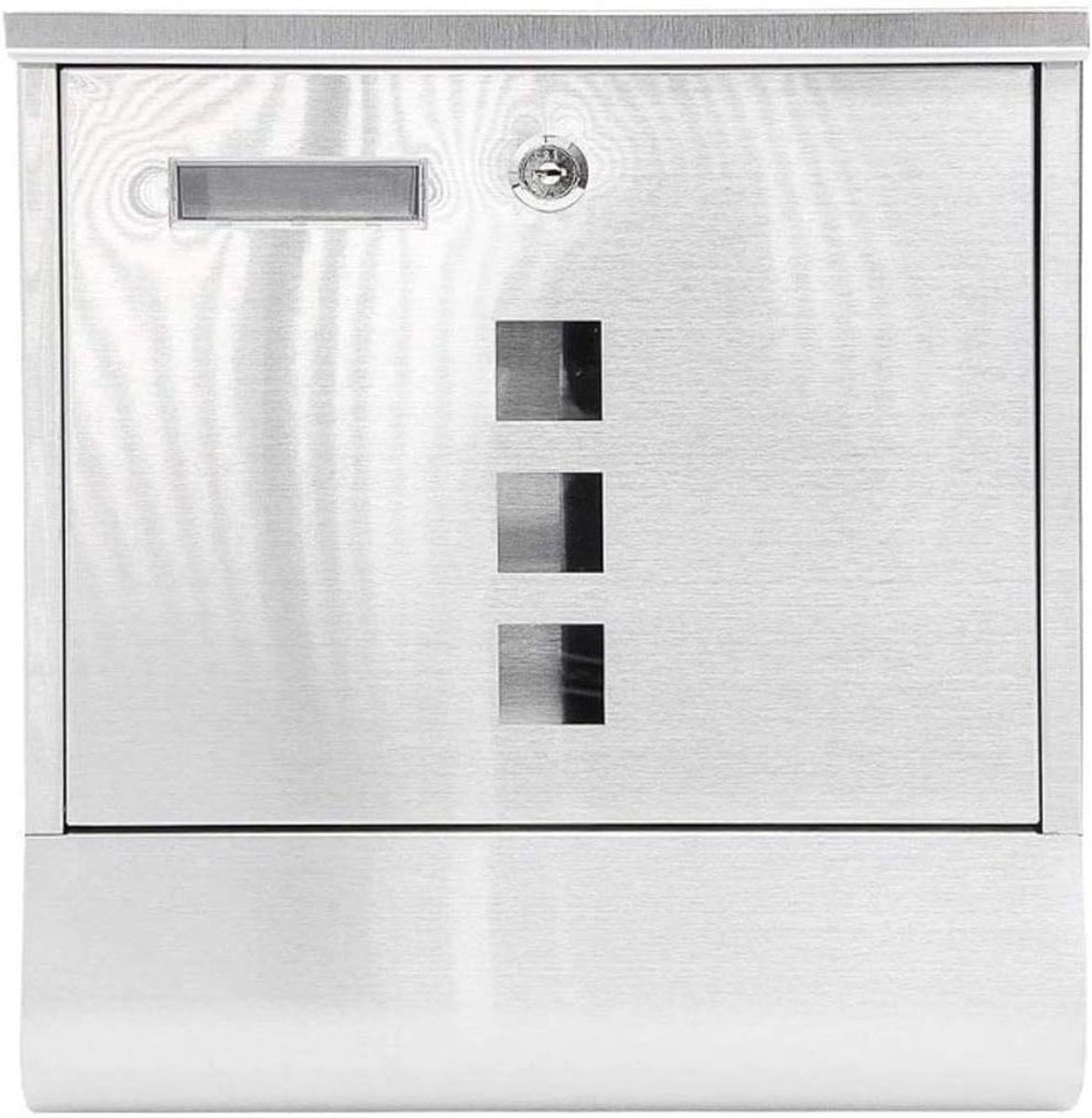 Brievenbus RVS - Buitenmuur Box - Post Ontvangen - Waterdicht Ontwerp - 30 cm Lang - Zilverkleurig