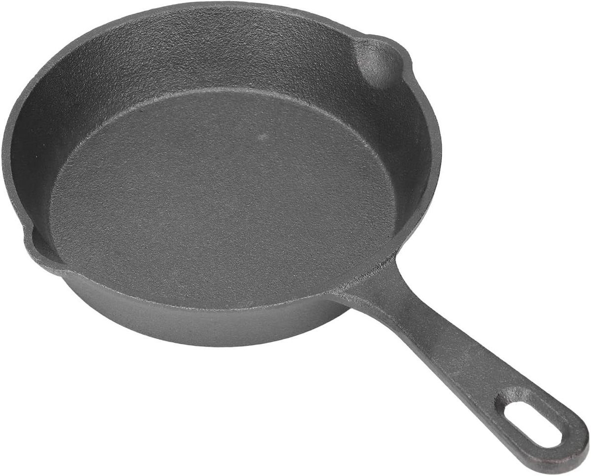 Platte Bodem Koekenpan 14cm Gietijzeren Pannenkoekenpan Antiaanbaklaag Plat Bodem Koekenpan voor Fornuis Gas Inductie Halogeen Elektrisch