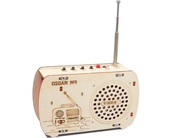 Radio Bouwpakket - Electronica Set - Doe Het Zelf - Interactief Leren - 21 cm - Houtkleurig