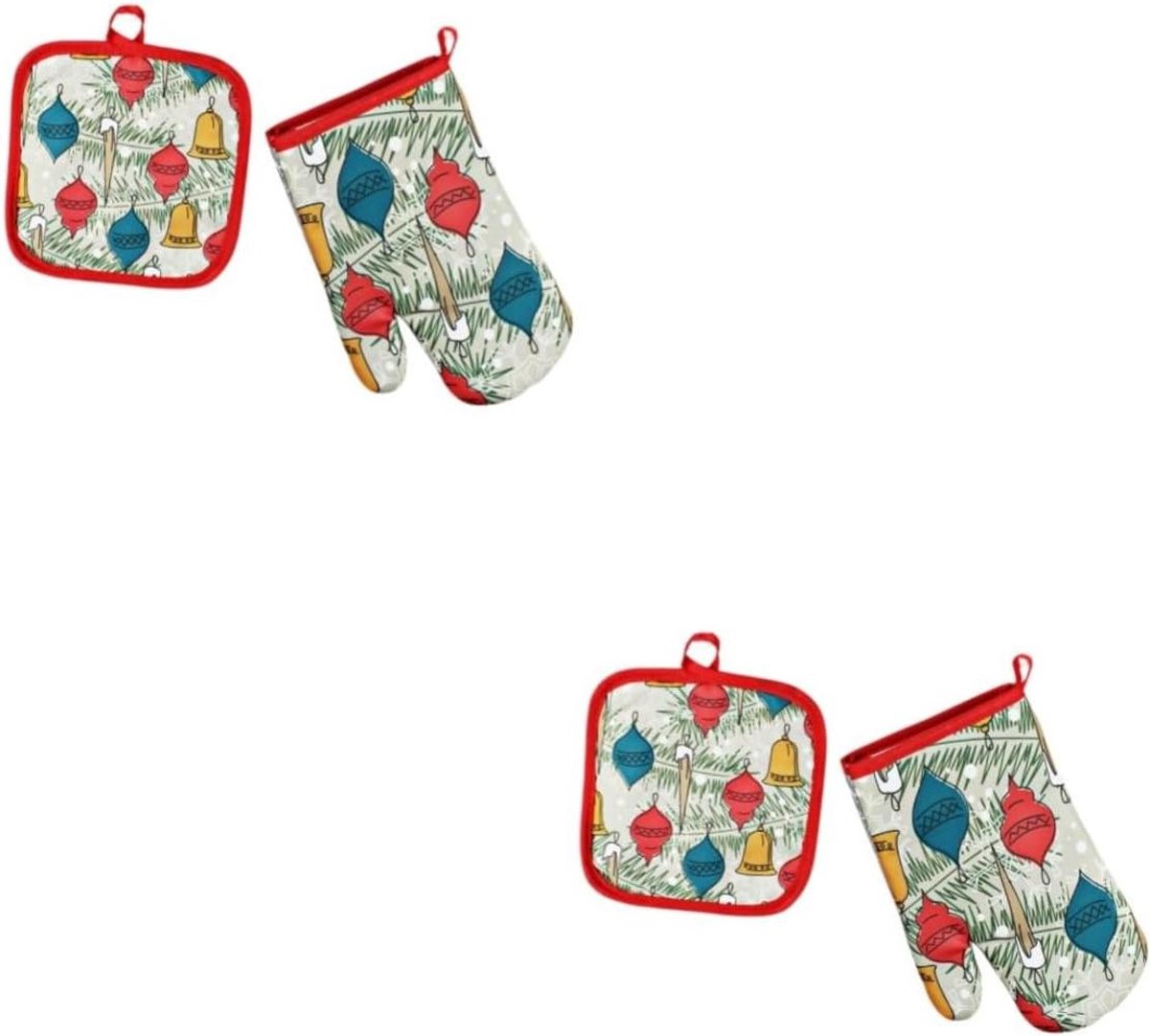 Ovenwanten Set - Magnetron Handschoenen - Veilig Koken - Hitte-isolerend Polyester - 26 x 16 cm - Gekleurd