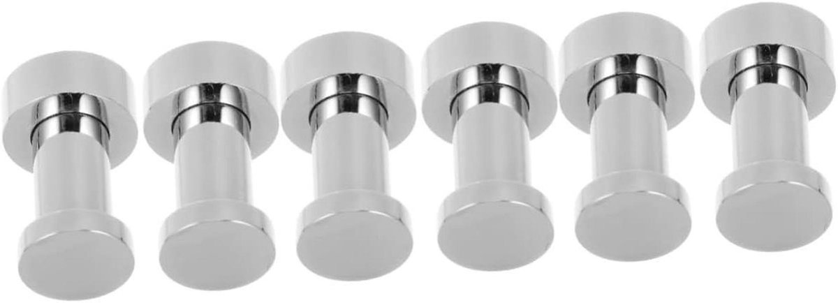 Badkamer Haken - Handdoekhouders Muur - Ruimte Besparen - Zonder Boren - 6 Stuks - Zilver