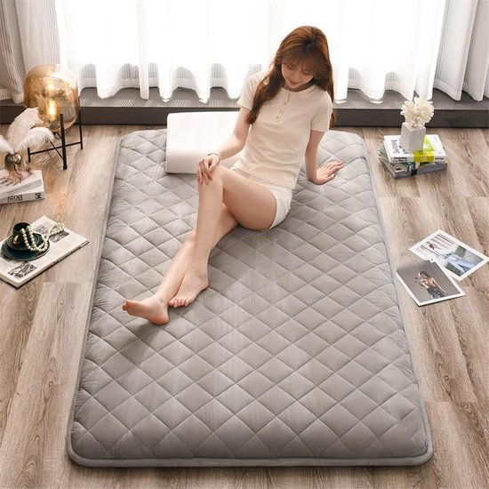 Japanse Futon Matras - Vloerligbedmatras Oprolbaar - Comfortabel Slapen - Huidvriendelijk Geschuurd Materiaal - 90x200cm - CC — afbeelding 2