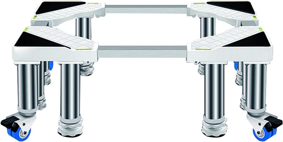 Verstelbare Koelkast Basis - Apparaat Trolley - Apparaten Verplaatsen - Hoge Laadcapaciteit - 45-65 cm - Wit