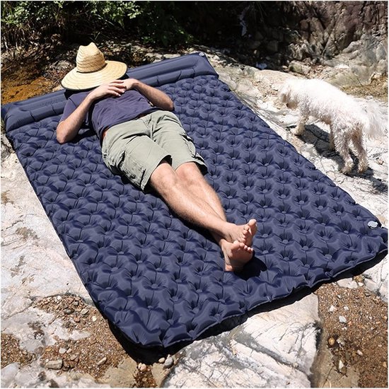 Opvouwbare Slaapmat - Luchtbed Kamperen - Buiten Ontspannen - Geïntegreerd Kussen - 200x120 cm - Leger groen — afbeelding 4