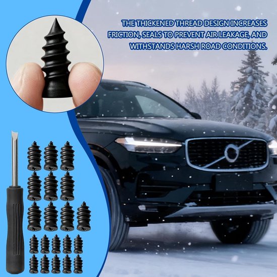 Rubberen Nagel - Band Reparatie - Snel Herstel - Taaie Rubber Constructie - Compact Ontwerp - Zwart — afbeelding 2