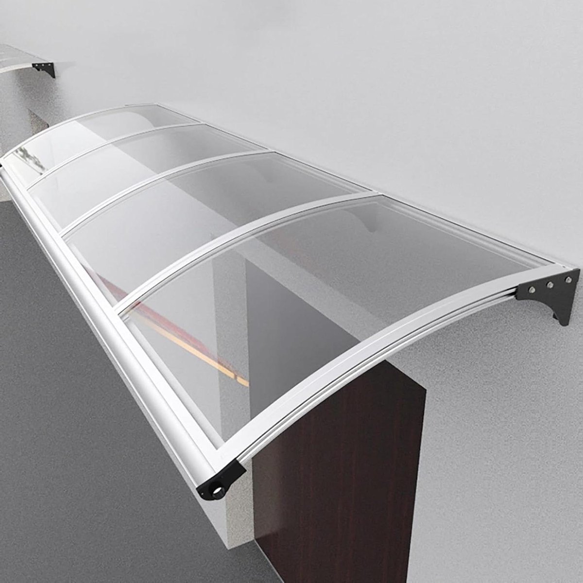 Aluminium Deurluifel - Polycarbonaat Luifel - Buiten Beschermen - Lekvrij Ontwerp - 65 x 80 cm - Wit