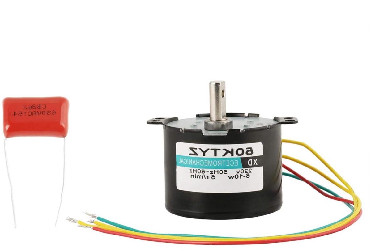 Draaiende Elektromotor - Langzame Motor - Automatisering Kleppen - Hoog Koppel - 5 RPM - Metaal