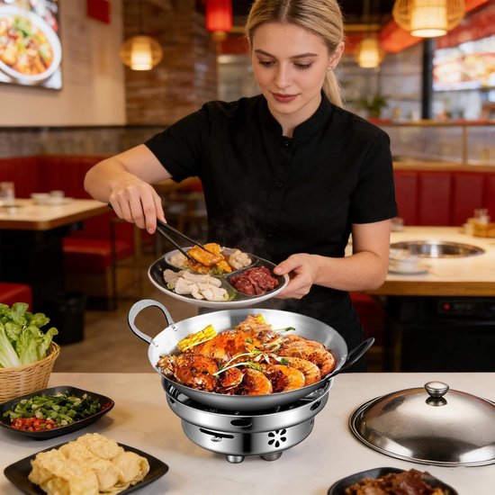 Roestvrijstalen pannenset - Kookpot met deksel - Buiten koken - Instelbare vlamcontrole - 134 x 307 cm - Zilver — afbeelding 4